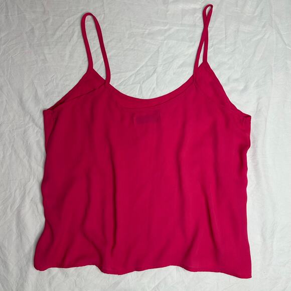 Lg Y2K VTG Abercrombie & Fitch Fuchsia Tank Cami Top USA Made Barbie Coquette - Picture 4 of 4